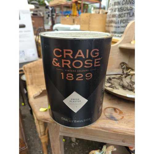 165 - 4x 5L tins of Craig & Rose 'Fresh Plaster' colour chalky emulsion paint