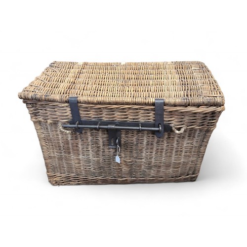 1302 - WWII wicker parachute drop basket, typically used to supply French resistance,  78 x 40 x ht 52... 