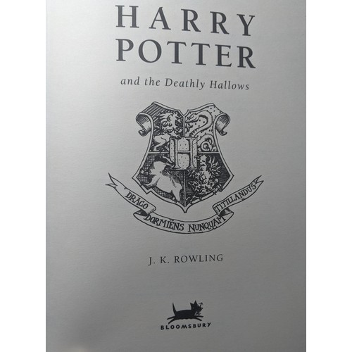 1321 - J.K. Rowling, Harry Potter seven book collection published by Bloomsbury, deluxe first editions. Bou... 