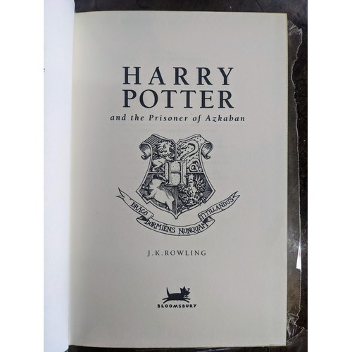 1321 - J.K. Rowling, Harry Potter seven book collection published by Bloomsbury, deluxe first editions. Bou... 