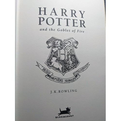 1321 - J.K. Rowling, Harry Potter seven book collection published by Bloomsbury, deluxe first editions. Bou... 