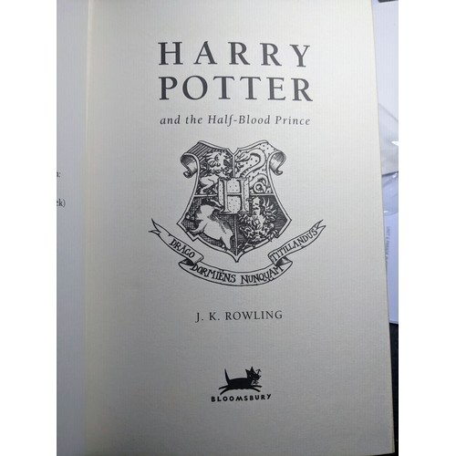 1321 - J.K. Rowling, Harry Potter seven book collection published by Bloomsbury, deluxe first editions. Bou... 