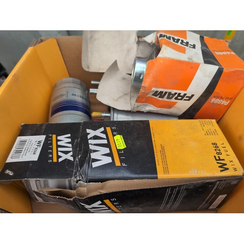 117B - 4 boxes of air/oil filters by various manufacturers inc. Wix, Fram, Hyundai and Purflux.