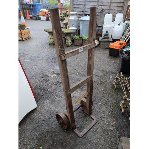 171E - Vintage sack trolly. Woodworm damage to frame and treatment recommended.