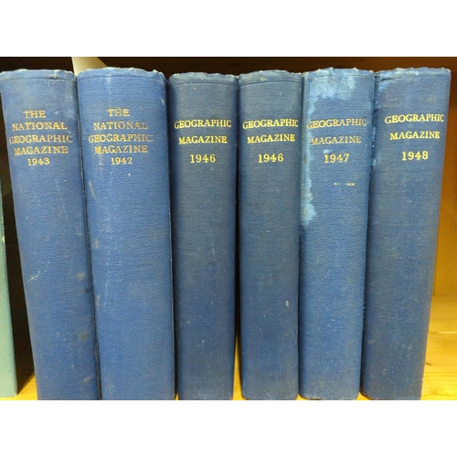 1371 - Six volumes of bound National Geographic Magazines, 1942-48 together with a copy of National Geograp... 