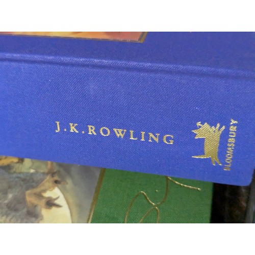 1321 - J.K. Rowling, Harry Potter seven book collection published by Bloomsbury, deluxe first editions. Bou... 