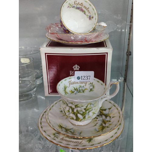 1237 - Two Royal Albert months of the year trios: January and September