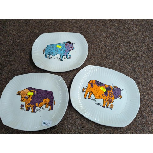 1247 - Three Beefeater English Ironstone cow plates