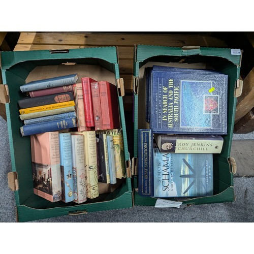 1359 - Two fruit trays of hardback books, various subjects