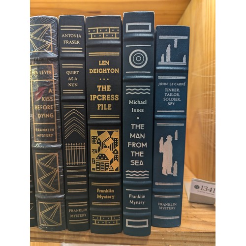 1341 - Franklin Library, eight volumes from the Franklin Mystery series inc. John Le Carre and Len Dieghton... 