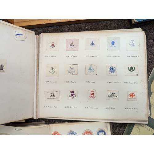 1344 - Folder containing naval correspondence crests and others