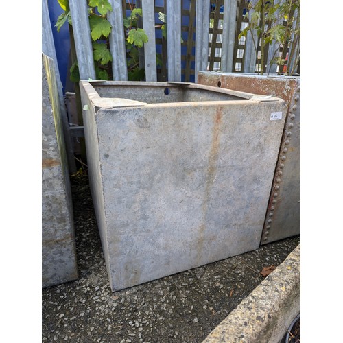 11A - Small, galvanised water tank. W51cm, L70cm, D52cm.