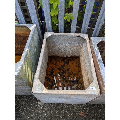 11A - Small, galvanised water tank. W51cm, L70cm, D52cm.