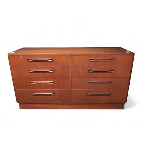 520 - VB Wilkins for G-Plan Fresco double chest of drawers. W142.5cm D45cm H76cm