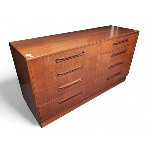 520 - VB Wilkins for G-Plan Fresco double chest of drawers. W142.5cm D45cm H76cm