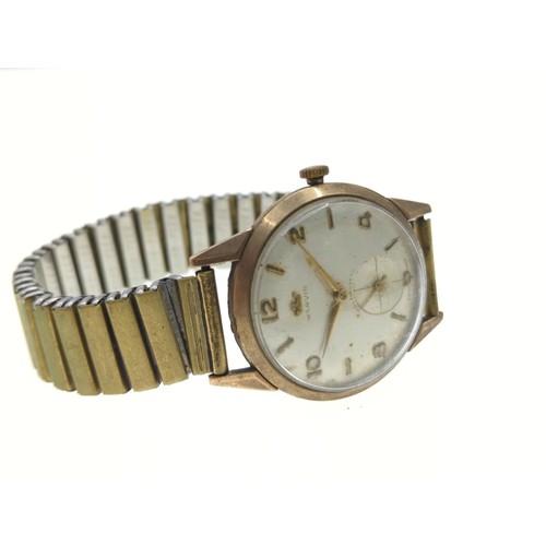 2 - 9ct gold cased Marvin non magnetic watch, case diameter 33mm, with a Fixo-Flex strap