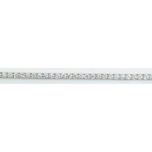 27 - 18ct white gold and diamond line bracelet, comprising an articulated line of 47 claw-set brilliant-c... 