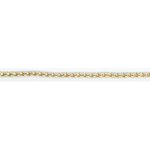 28 - 18ct gold and diamond line bracelet, comprising an articulated line of 46 claw-set brilliant-cut dia... 