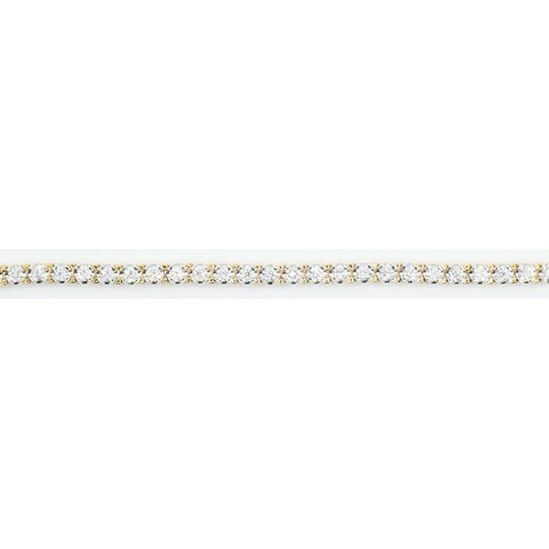 28 - 18ct gold and diamond line bracelet, comprising an articulated line of 46 claw-set brilliant-cut dia... 