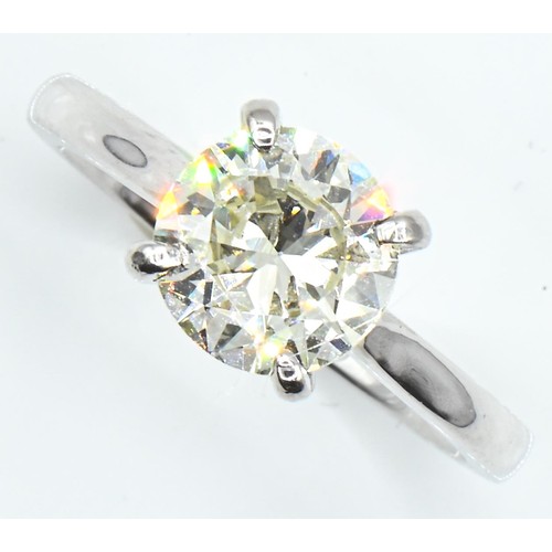 31 - Platinum and brilliant-cut 1.55 carat diamond ring, size M, gross weight 5.4 grams