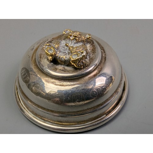 112 - Silver mounted items to include a pair of salts, two scent bottles and a certificate holder