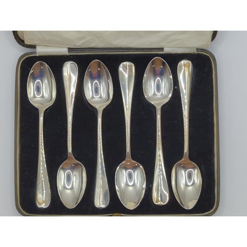 116 - Cased set of 6 silver teaspoons, hallmarked Birmingham wt 64 gms