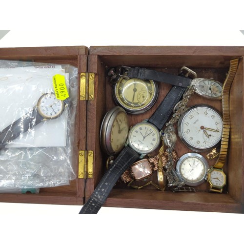 15 - Various watches in wooden box