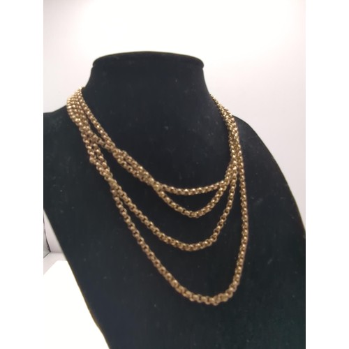 36 - 9ct gold belcher chain, parrot clasp and one link stamped JM 9c, length 1,535mm, 27.68 grams... 