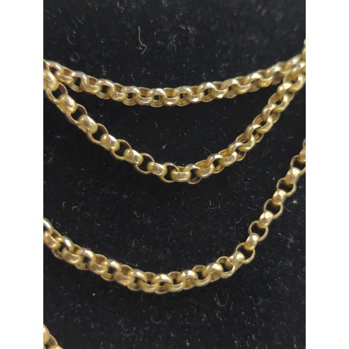 36 - 9ct gold belcher chain, parrot clasp and one link stamped JM 9c, length 1,535mm, 27.68 grams... 