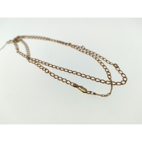 41 - 9ct gold flat curb link necklace, length 720mm, 9.7 grams