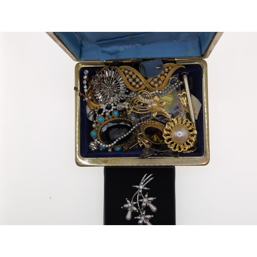 82 - Collection of costume jewellery Inc cufflinks, booches, necklaces etc 