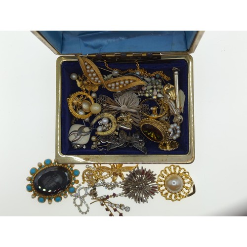 82 - Collection of costume jewellery Inc cufflinks, booches, necklaces etc 