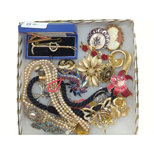 84 - 2 x boxes of costume jewellery Inc bracelets, necklaces, cufflinks, tie pins Etc. 