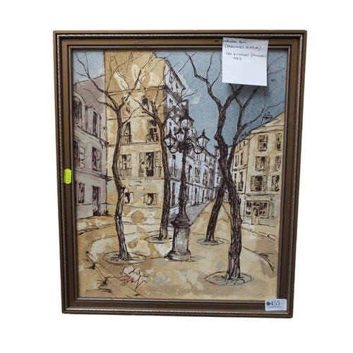 455 - Andre Bufi (Bernard Dufour) Majorcan streetscape 41.5 x 49 cms