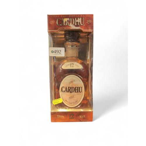 492 - Cardhu 75cl 12 year old whisky, boxed