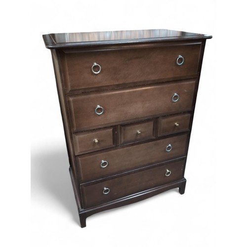 522 - Stag Minstrel 7 drawer tallboy chest of drawers. W82cm D47cm H112cm