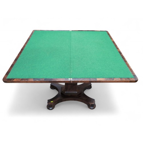 567 - C19 rosewood games table. W89cm D46cm H75cm