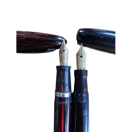 127A - Three 14ct nibbed fountain pens together with others