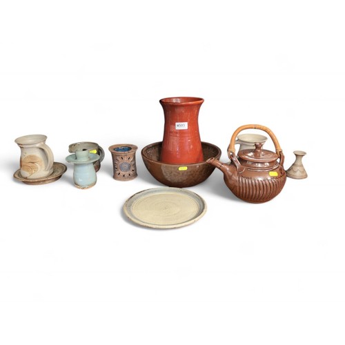 503 - Assorted studio pottery inc oil warmer