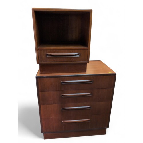 509 - G-Plan Fresco range 4 drawer unit W72cm D44cm H76cm together with bedside unit W46cm D41cm H53cm