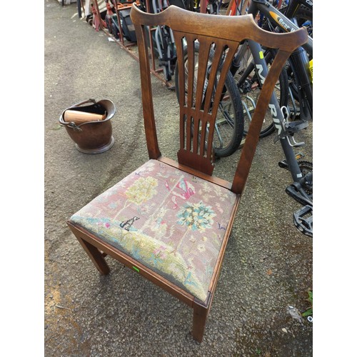 103 - Chair with tapestry seat.