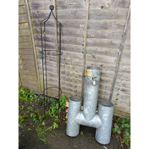 41 - Galvanized chimney cowl. H102cm W60cm.