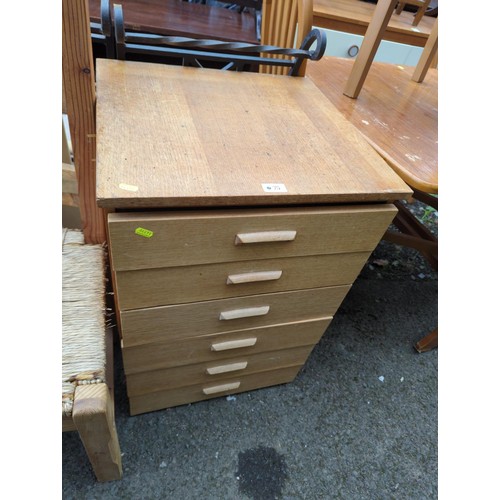 75 - 6 drawer cabinet. W52cm D49cm H77cm.