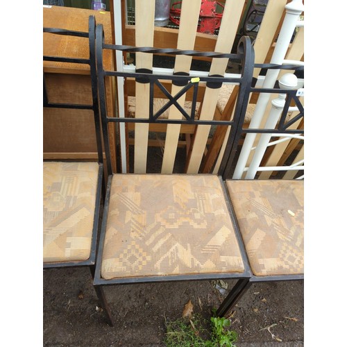 84 - Set of 6 wrought metal chairs