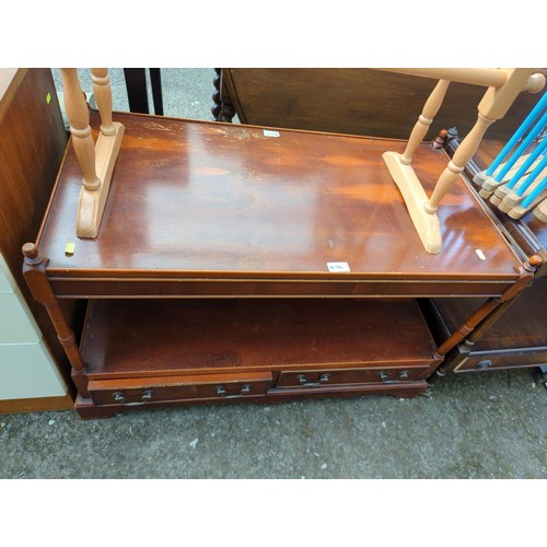 96 - 2 tier coffee table. W87cm D45cm H55cm.