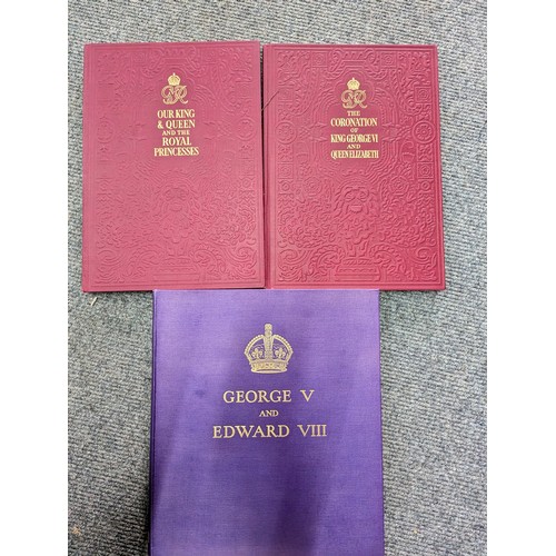 595 - Four hardback British royalty books inc. The Silver Jubilee Book with original cardboard outer boxes... 