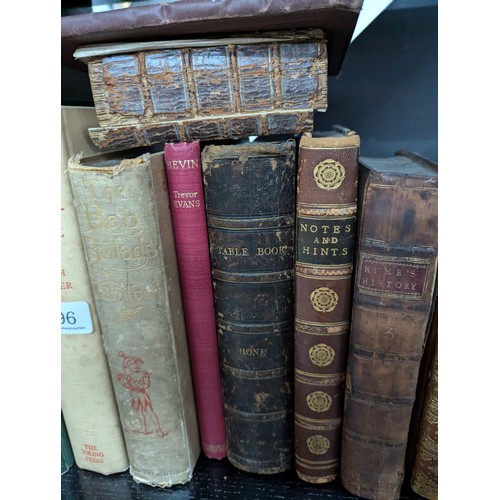 596 - Collection of leather bound and other antiquarian books inc. The Life of Columbus Vol. II, Old Time ... 