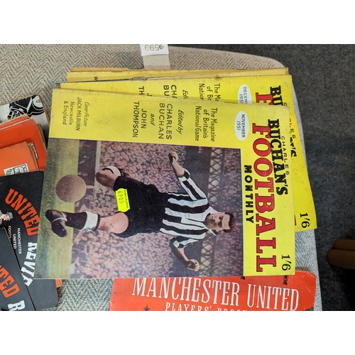 599 - 1950's football programmes and magazines inc. Arsenal and Manchester United