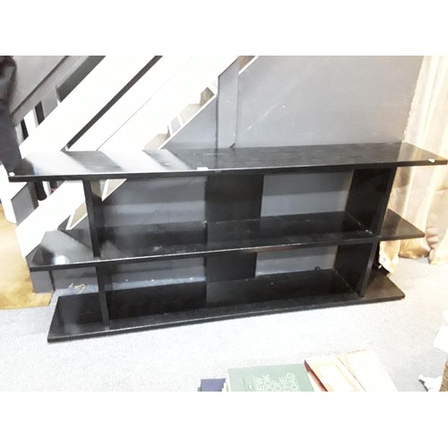 727 - Modern black open shelving unit L170 x D30 x H79cm