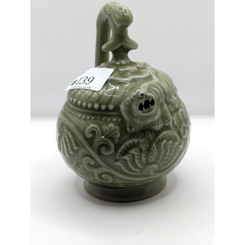 711 - Chinese Celadon reverse teapot H13cm